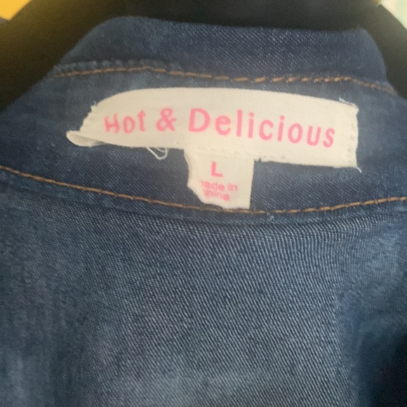 Cest la vie Hot and delicious distressed button up denim Jumpsuit - Picture 6 of 11